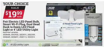 Ace Hardware Feit Electric Led Panel Bulb Smart Wi-fi Plug Dual Head Dusk To Dawn Led Flood Light Or 4' Led Utility Light offer