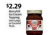 Aldi Berryhill Ice Cream Topping Hot Fudge Or Caramel offer