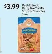 Aldi Pueblo Lindo Party Size Tortilla Strips Or Triangles offer