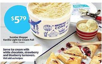Aldi Sundae Shoppe Vanilla Light Ice Cream Pail offer