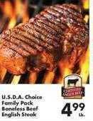 Fairplay U.s.d.a. Choice Family Pack Boneless Beef English Steak offer