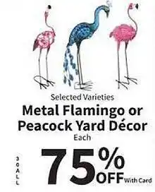 Food City Metal Flamingo Or Peacock Yard Décor offer