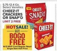 Food Lion Cheez-it Crackers Or Snap'd offer