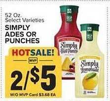 Food Lion Simply Ades Or Punches offer