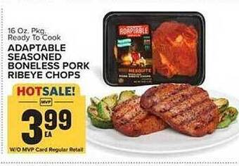 Food Lion Adaptable Seasoned Boneless Pork Ribeye Chops offer