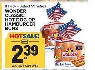 Food Lion Wonder Classic Hot Dog Or Hamburger Buns offer