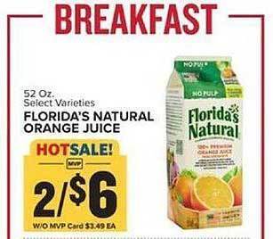 Food Lion Florida's Natural Orange Juice offer