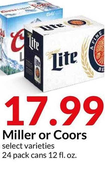 Hy-Vee Miller Or Coors offer