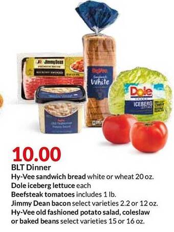 Hy-Vee Blt Dinner offer