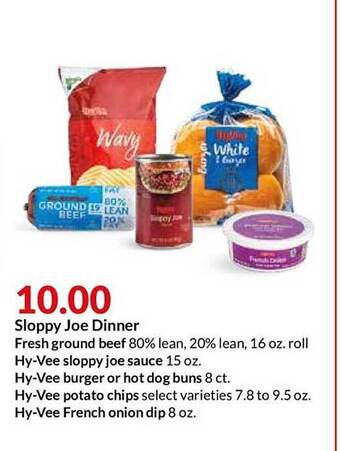 Hy-Vee Sloppy Joe Dinner offer