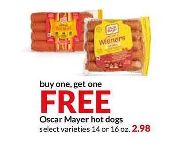 Hy-Vee Oscar Mayer Hot Dogs offer