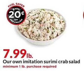 Hy-Vee Our Own Imitation Surimi Crab Salad offer