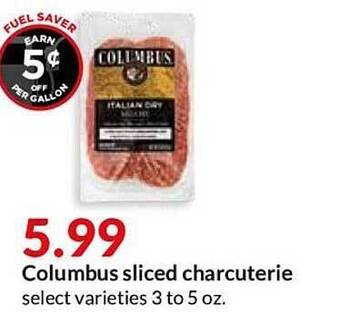 Hy-Vee Columbus Sliced Charcuterie offer