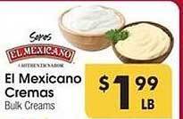 Los Altos Ranch Market El Mexicano Cremas offer