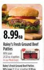 Nob Hill Raley's Fresh Ground Beef Patties offer