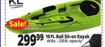 Ocean State Job Lot 10 Ft. Bali Sit-on Kayak offer