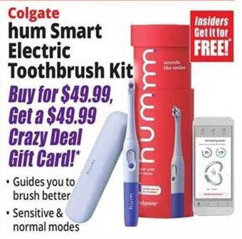 Ocean State Job Lot Colgate Hum Smart Electric Toothbrush Kit offer