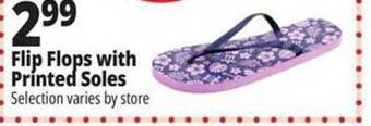 Ocean State Job Lot Flip Flops With Printed Soles offer