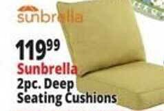 Ocean State Job Lot Sunbrella 2pc. Deep Seating Cushions offer