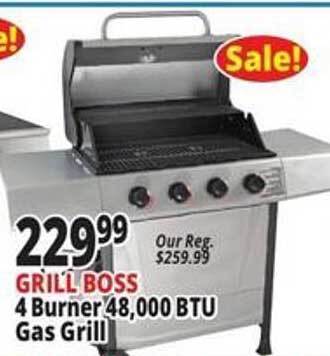 Ocean State Job Lot Grill Boss 4 Burner 48,000 Btu Gas Grill offer