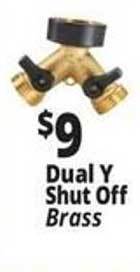 Ocean State Job Lot Dual Y Shut Off Brass offer
