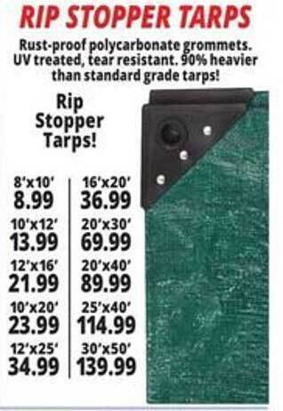 Ocean State Job Lot Rip Stopper Tarps offer
