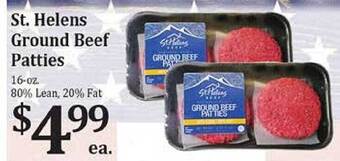 Rosauers St. Helens Ground Beef Patties offer