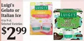 Rosauers Luigi's Gelato Or Italian Ice offer
