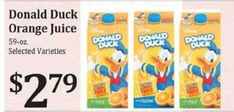 Rosauers Donald Duck Orange Juice offer