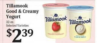 Rosauers Tillamook Good & Creamy Yogurt offer