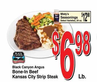 Super Saver Black Canyon Angus Bone-in Beef Kansas City Strip Steak offer