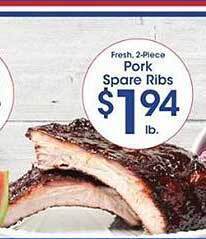 Price Rite Pork Spare Ribs offer