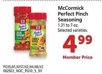 Safeway McCormick Perfect Pinch Seasoning offer