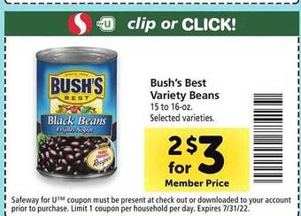 Safeway Bush's Best Variety Beans offer