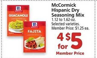 Safeway McCormick Hispanic Dry Seasoning Mix offer