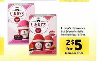 Safeway Lindy's Italian Ice offer