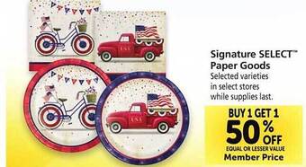 Safeway Signature Select Paper Goods offer