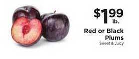 ShopRite Red Or Black Plums offer