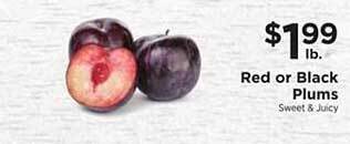 ShopRite Red Or Black Plums offer