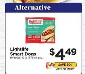 ShopRite Lightlife Smart Dogs offer