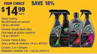 Napa Spray Coating, Ceramic Acrylic Black Wax, Ceramic Polish & Wax, Ceramic 3-in-1 Detailer offer