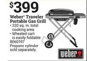 Ace Hardware Weber Traveler Portable Gas Grill offer
