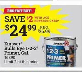 Ace Hardware Zinsser Bulls Eye 1-2-3 Primer, Gal. offer