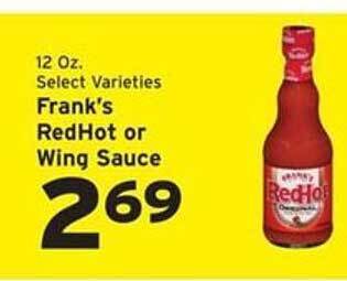 Hannaford Frank's Redhot Or Wing Sauce offer