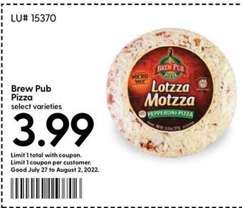 Hy-Vee Brew Pub Pizza offer