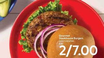 Hy-Vee Gourmet Steakhouse Burgers offer