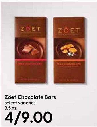 Hy-Vee Zöet Chocolate Bars offer