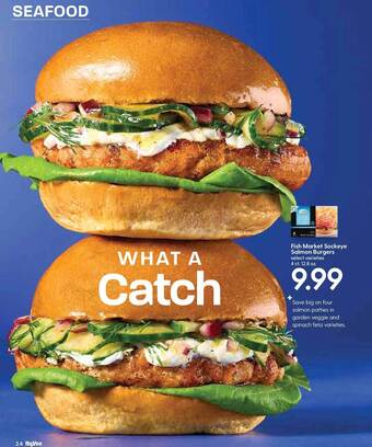 Hy-Vee Fish Market Sockeye Salmon Burgers offer