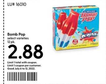 Hy-Vee Bomb Pop offer
