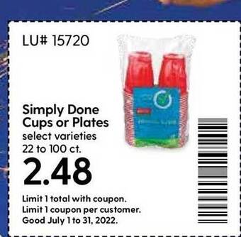 Hy-Vee Simply Done Cups Or Plates offer